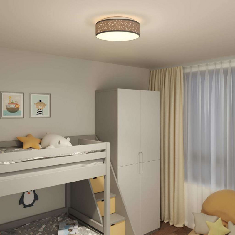 Lampa Sufitowa Z reflektorami Czarny 38 x 38 x 13,5 cm tkanina