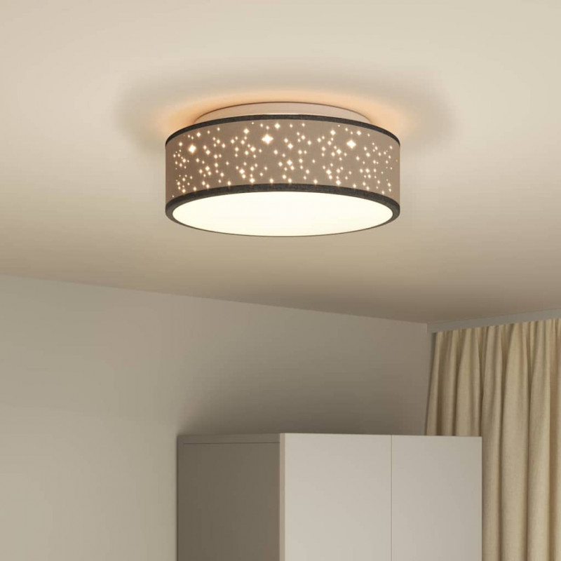 Lampa Sufitowa Z reflektorami Czarny 38 x 38 x 13,5 cm tkanina