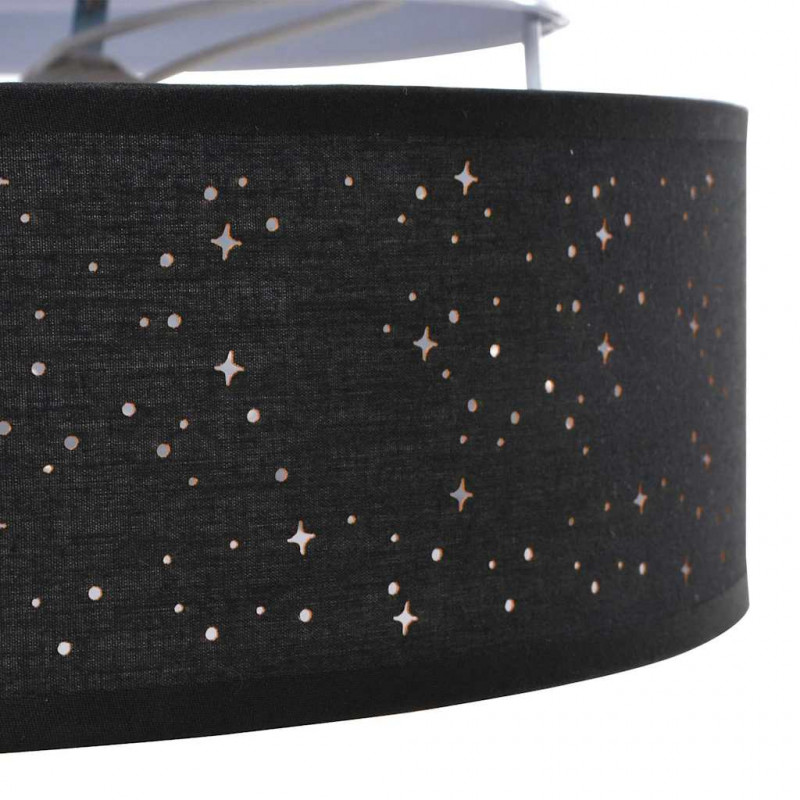Lampa Sufitowa Z reflektorami Czarny 38 x 38 x 13,5 cm tkanina