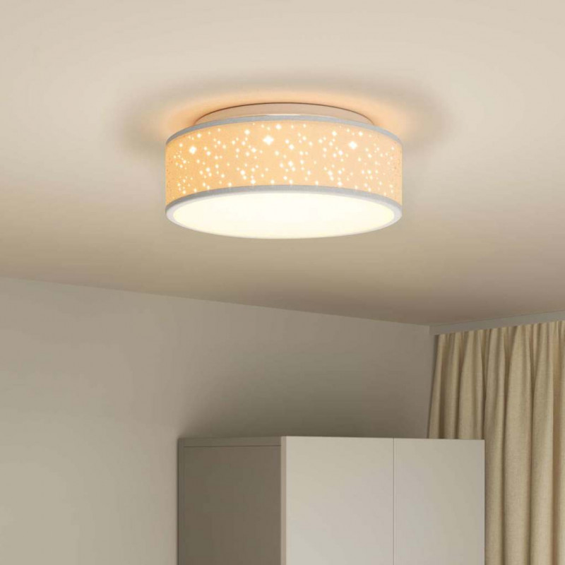 Lampa Sufitowa Z reflektorami Szary 38 x 38 x 13,5 cm tkanina
