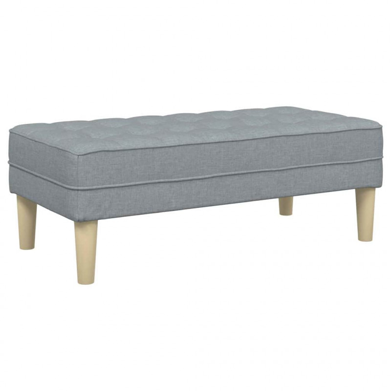ławka z poduszką Jasnoszary 113 x 57 x 39 cm tkanina