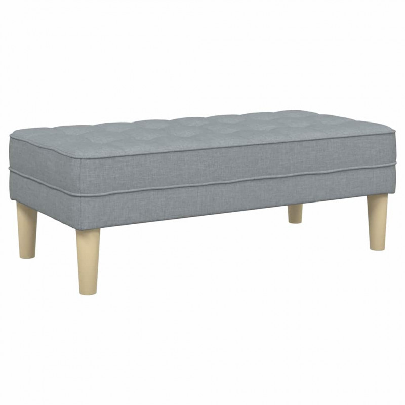 ławka z poduszką Jasnoszary 113 x 57 x 39 cm tkanina