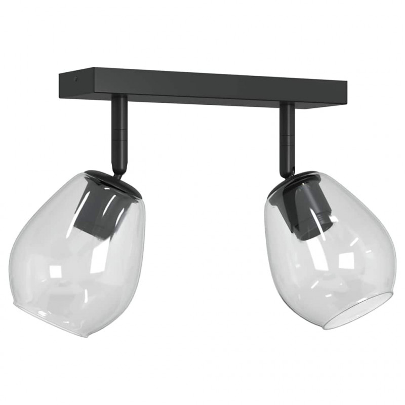 Reflektor sufitowy Czarny 33 x 13 x 26 cm Szkło i Metal