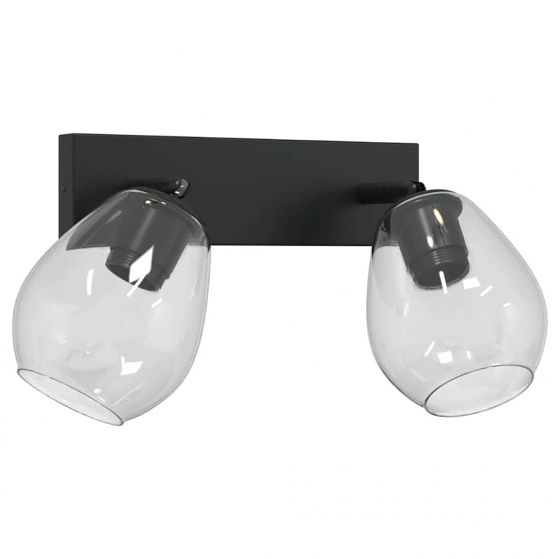 Reflektor sufitowy Czarny 33 x 13 x 26 cm Szkło i Metal