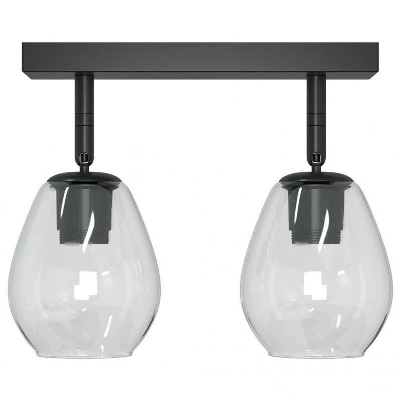 Reflektor sufitowy Czarny 33 x 13 x 26 cm Szkło i Metal