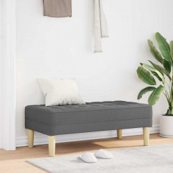 ławka z poduszką Ciemnoszary 113 x 57 x 39 cm tkanina