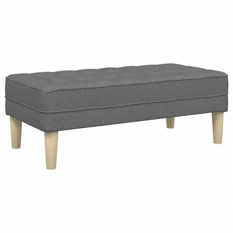 ławka z poduszką Ciemnoszary 113 x 57 x 39 cm tkanina