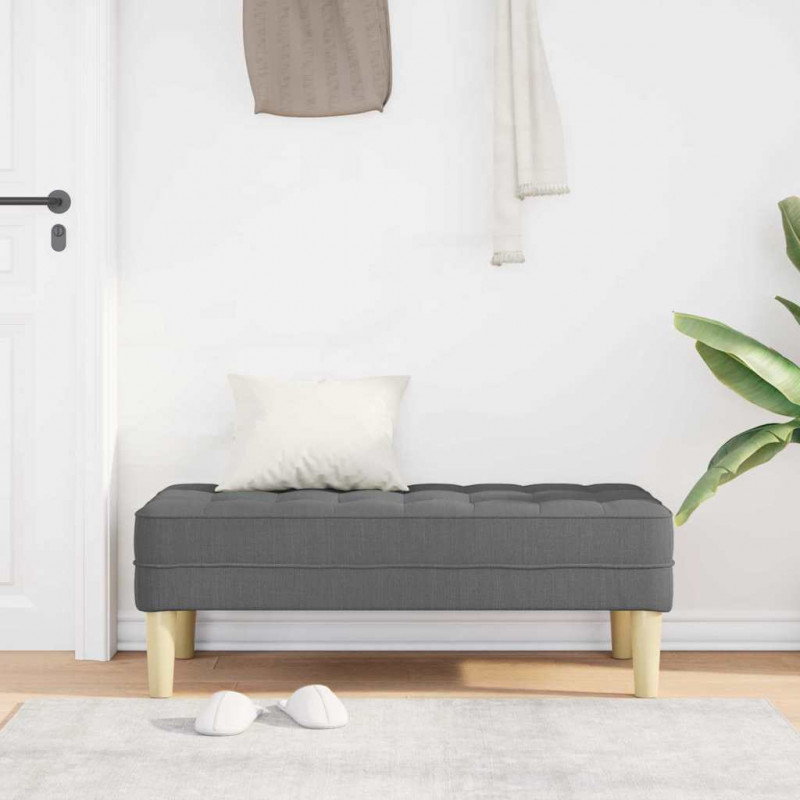 ławka z poduszką Ciemnoszary 113 x 57 x 39 cm tkanina