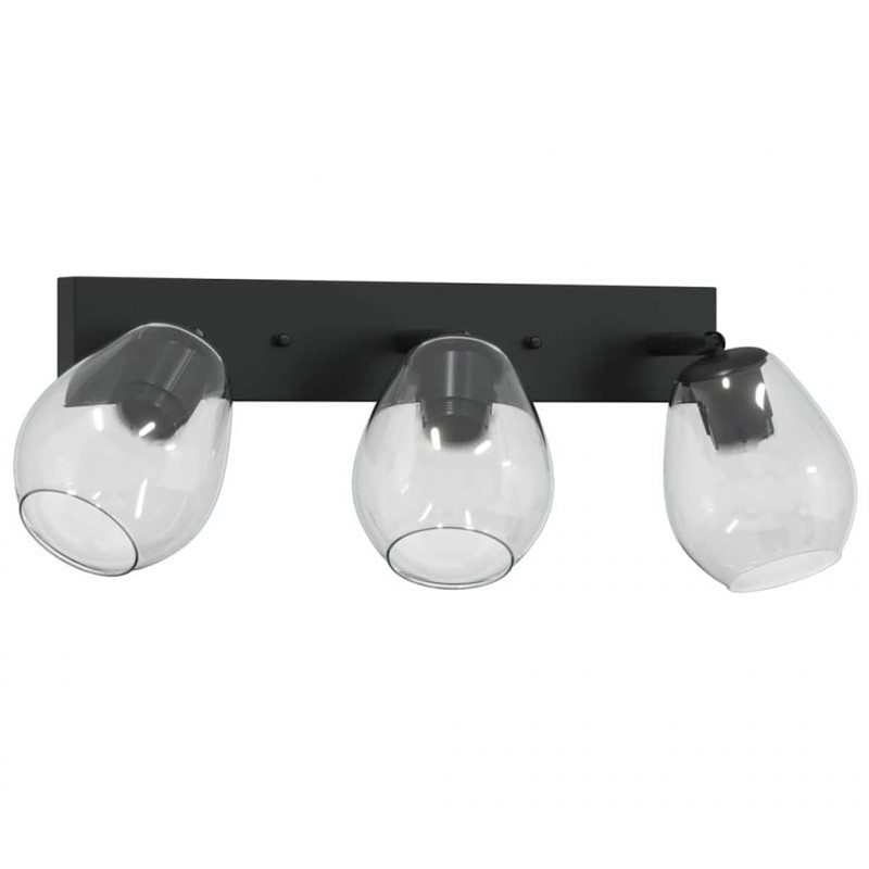 Reflektor sufitowy Czarny 54 x 13 x 26 cm Szkło i Metal