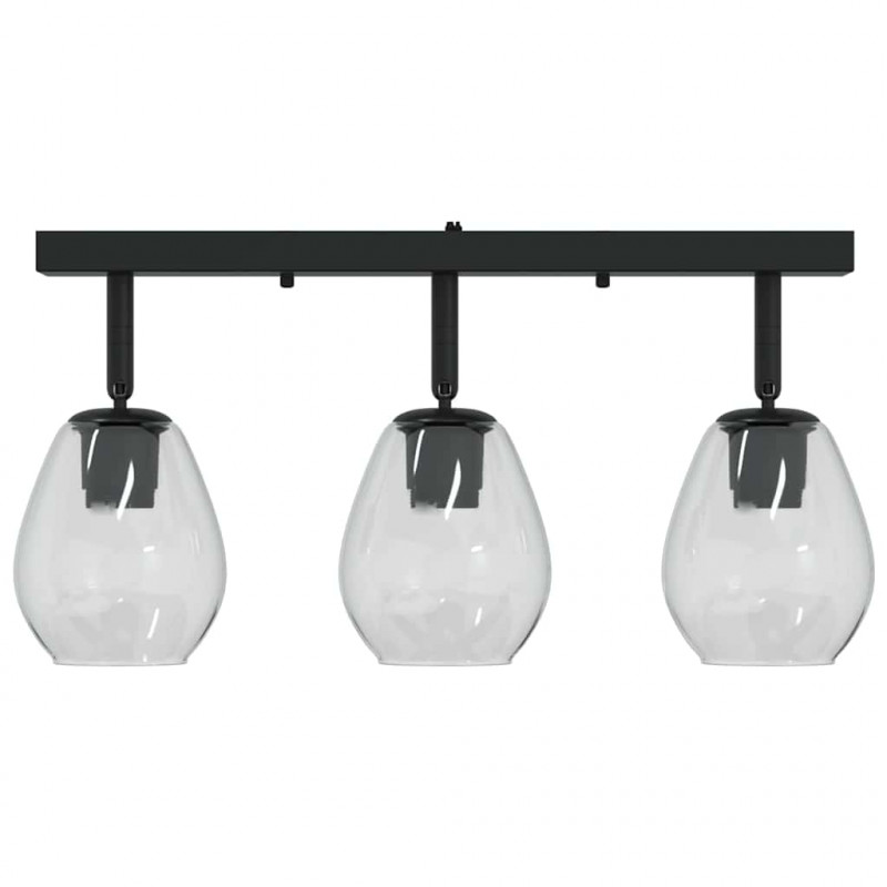 Reflektor sufitowy Czarny 54 x 13 x 26 cm Szkło i Metal