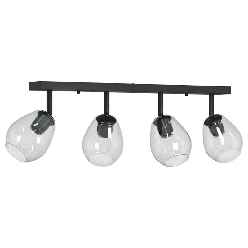 Reflektor sufitowy Czarny 73.5 x 13 x 26 cm Szkło i Metal