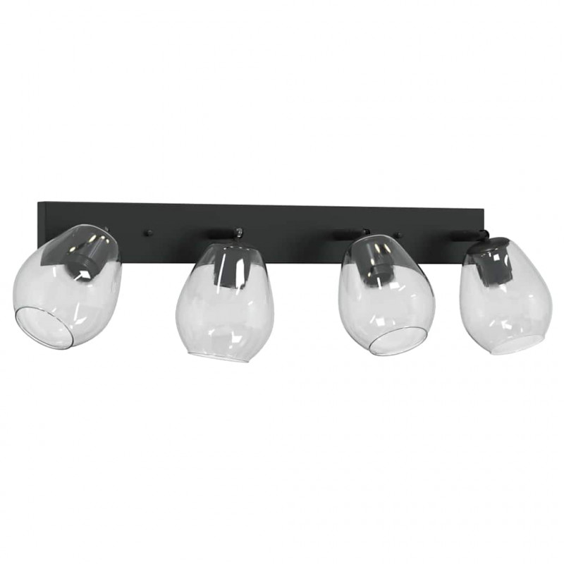 Reflektor sufitowy Czarny 73.5 x 13 x 26 cm Szkło i Metal