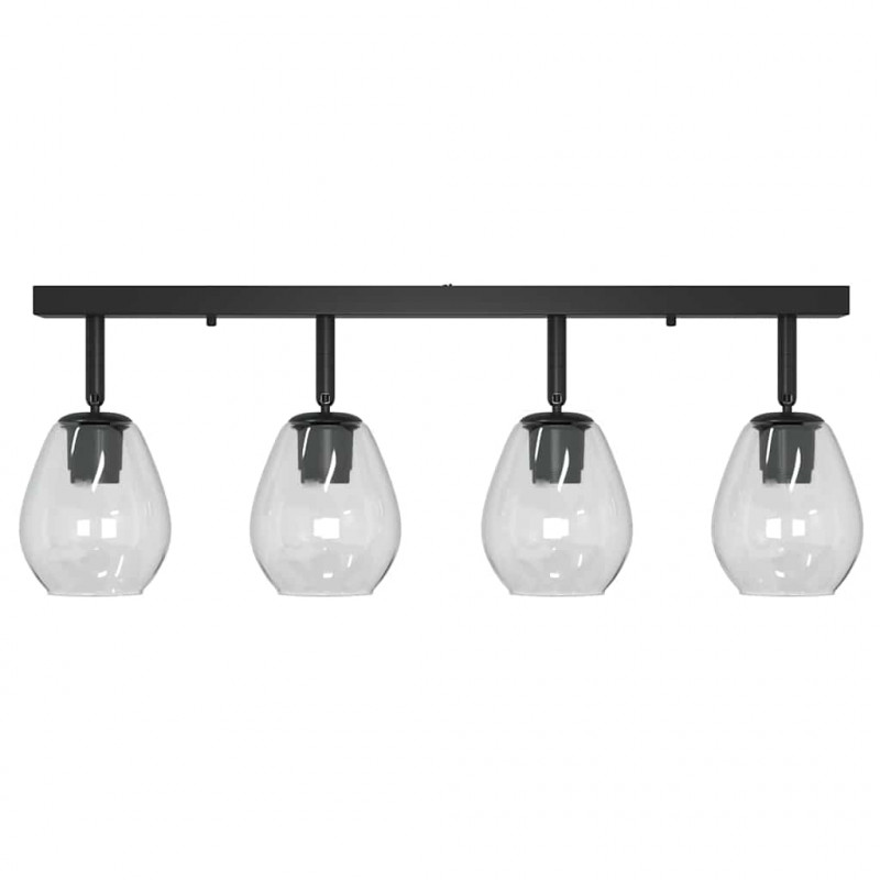 Reflektor sufitowy Czarny 73.5 x 13 x 26 cm Szkło i Metal