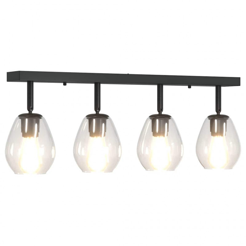Reflektor sufitowy Czarny 73.5 x 13 x 26 cm Szkło i Metal