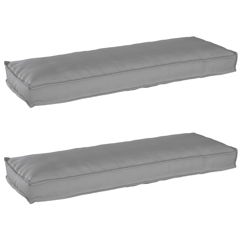 Zestaw poduszek na paletę 2 pcs Szary 120 x 40 x 8 cm