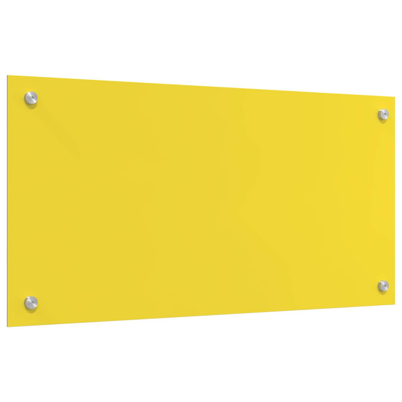 Panel kuchenny Żółty 80 x 40 cm szkło hartowane