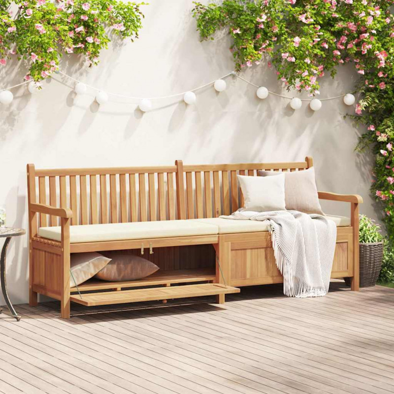 ławka z drzwiami Brązowy 228 x 60 x 90 cm Lite drewno teakowe