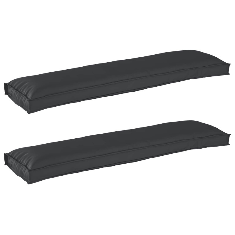 Zestaw poduszek na paletę 2 pcs Czarny 150 x 40 x 8 cm