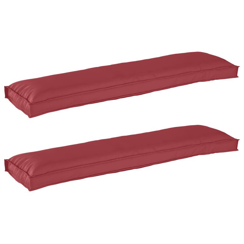 Zestaw poduszek na paletę 2 pcs Czerwone wino 150 x 40 x 8 cm