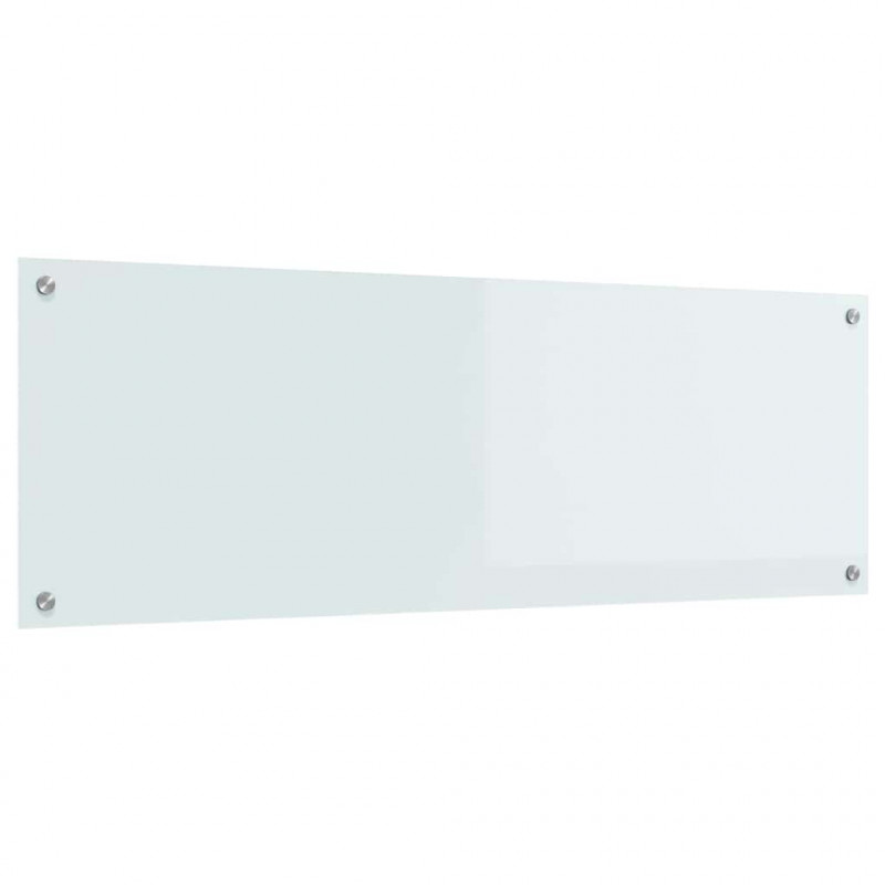 Panel kuchenny Biały 120 x 40 cm szkło hartowane