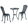 Zestaw Bistro Ogrodowego 3 pcs Zielony Aluminium