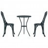 Zestaw Bistro Ogrodowego 3 pcs Zielony Aluminium
