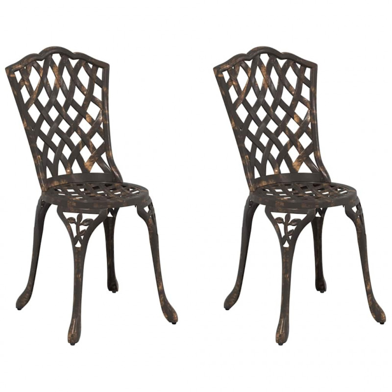 Krzesło Ogrodowe 2 pcs kolor bronzu 39 x 40 x 87cm Aluminium