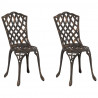 Krzesło Ogrodowe 2 pcs kolor bronzu 39 x 40 x 87cm Aluminium