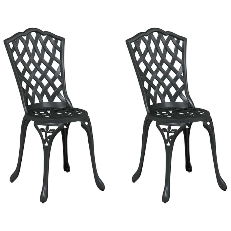 Krzesło Ogrodowe 2 pcs Czarny 39 x 40 x 87cm Aluminium