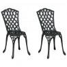 Krzesło Ogrodowe 2 pcs Czarny 39 x 40 x 87cm Aluminium