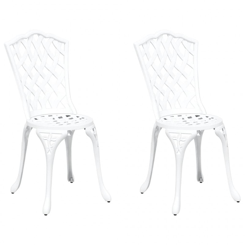 Krzesło Ogrodowe 2 pcs Biały 39 x 40 x 87cm Aluminium
