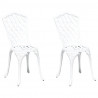 Krzesło Ogrodowe 2 pcs Biały 39 x 40 x 87cm Aluminium