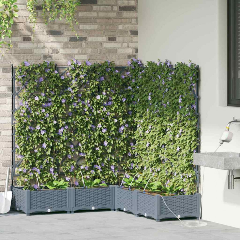 Doniczka ogrodowa 5 pcs Jasnoszary Z tworzywa sztucznego