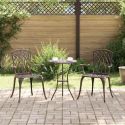 Krzesło Ogrodowe 2 pcs kolor bronzu 53 x 51 x 88,5cm Aluminium