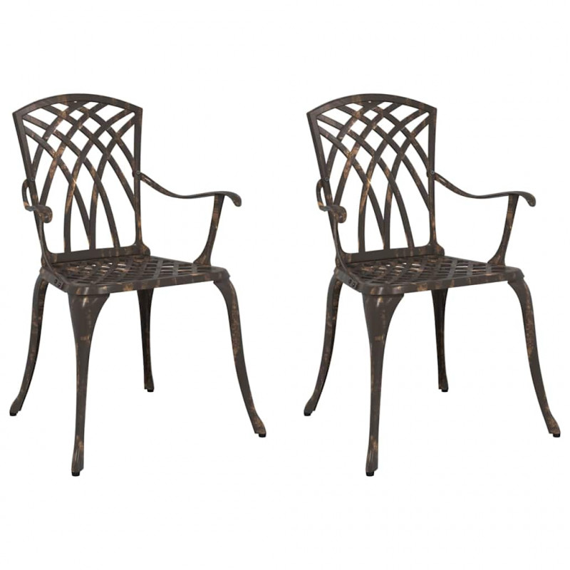 Krzesło Ogrodowe 2 pcs kolor bronzu 53 x 51 x 88,5cm Aluminium