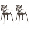 Krzesło Ogrodowe 2 pcs kolor bronzu 53 x 51 x 88,5cm Aluminium