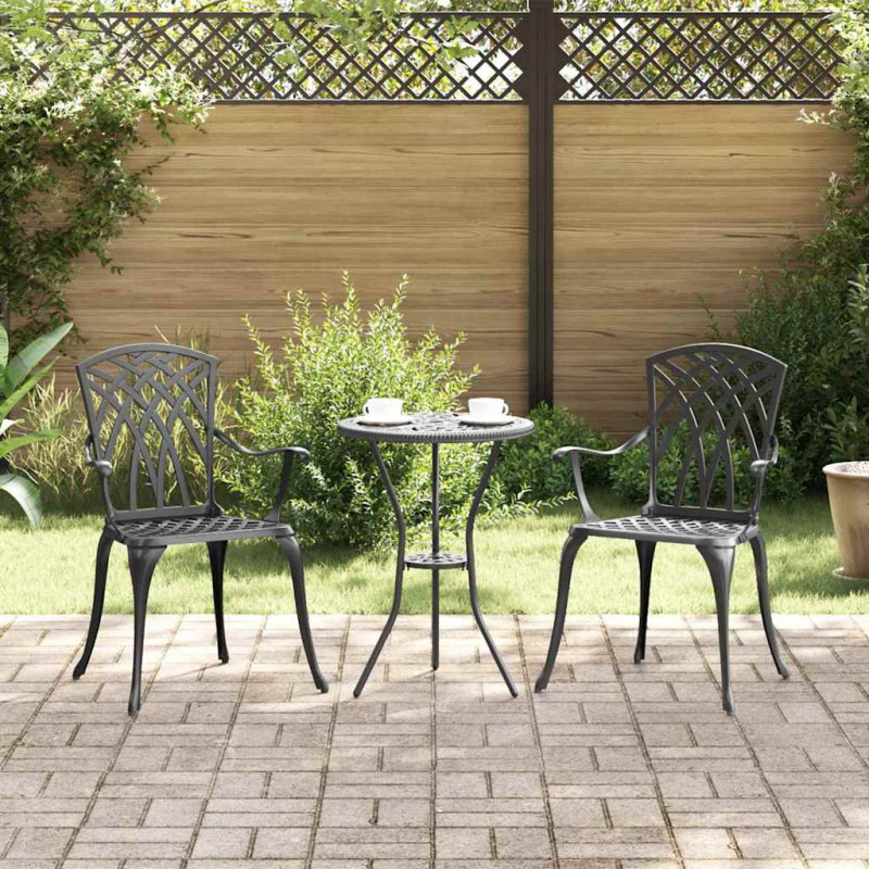 Krzesło Ogrodowe 2 pcs Czarny 53 x 51 x 88,5cm Aluminium