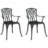 Krzesło Ogrodowe 2 pcs Czarny 53 x 51 x 88,5cm Aluminium