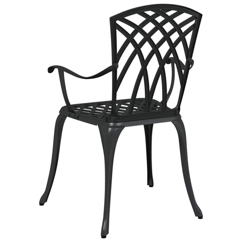 Krzesło Ogrodowe 2 pcs Czarny 53 x 51 x 88,5cm Aluminium