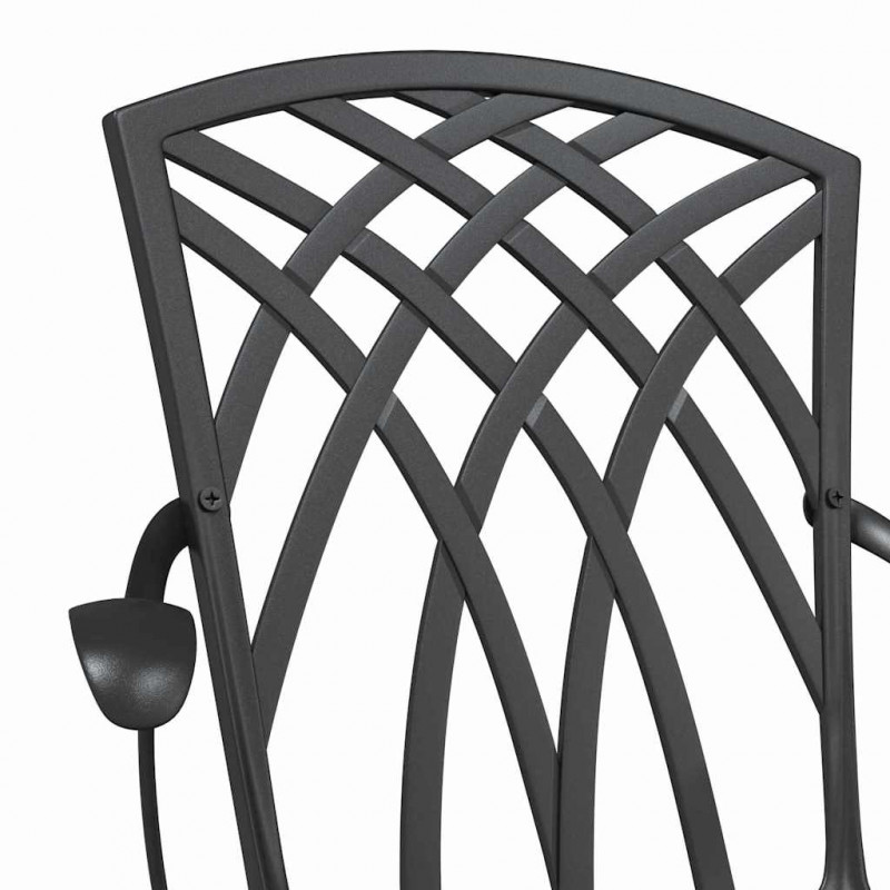 Krzesło Ogrodowe 2 pcs Czarny 53 x 51 x 88,5cm Aluminium
