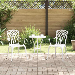 Krzesło Ogrodowe 2 pcs Biały 53 x 51 x 88,5cm Aluminium