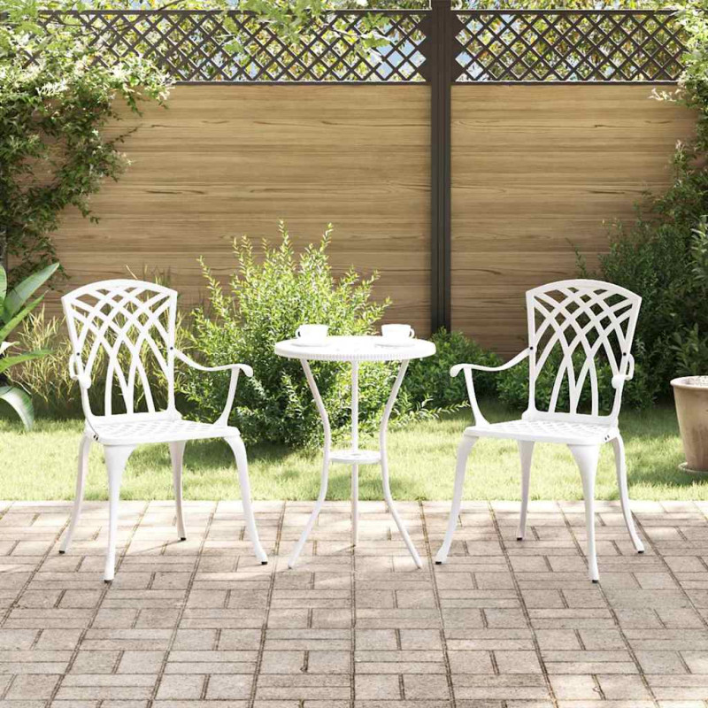 Krzesło Ogrodowe 2 pcs Biały 53 x 51 x 88,5cm Aluminium