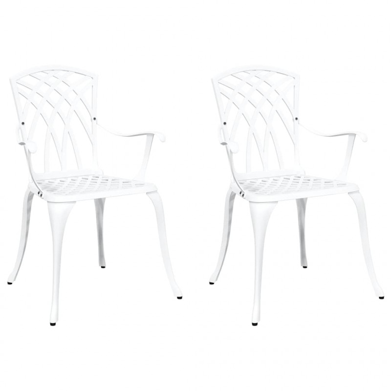Krzesło Ogrodowe 2 pcs Biały 53 x 51 x 88,5cm Aluminium