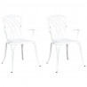 Krzesło Ogrodowe 2 pcs Biały 53 x 51 x 88,5cm Aluminium