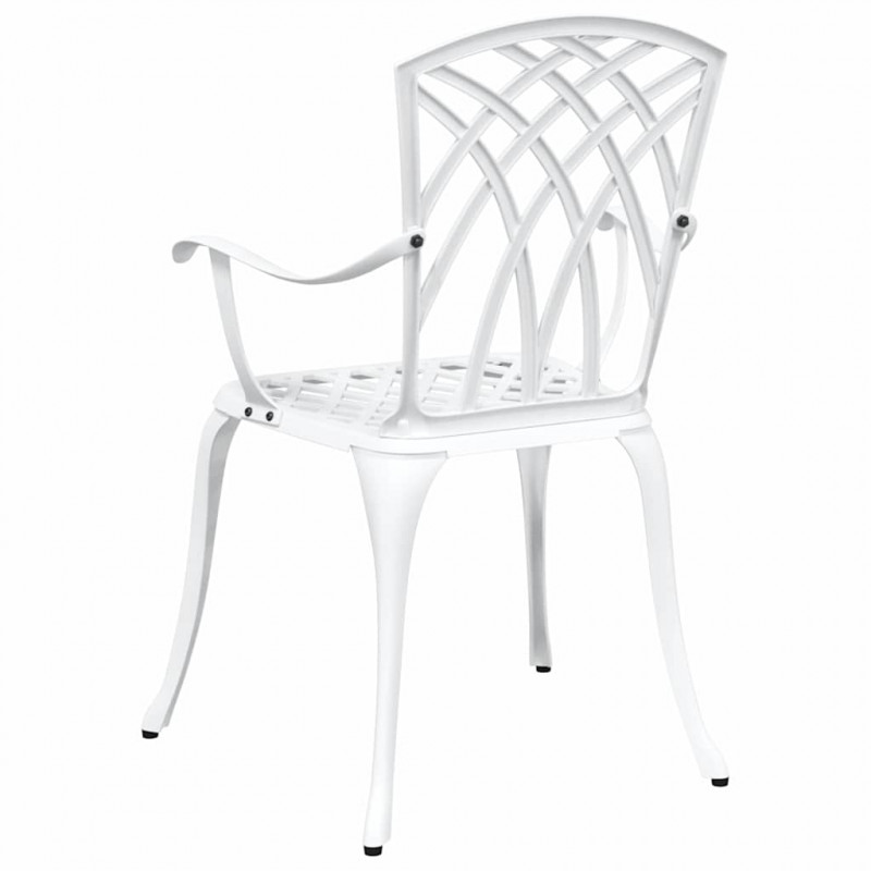 Krzesło Ogrodowe 2 pcs Biały 53 x 51 x 88,5cm Aluminium