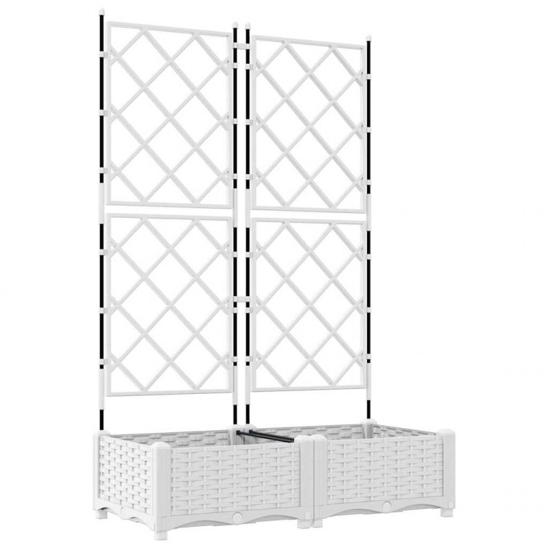 Doniczka ogrodowa 2 pcs Biały 80 x 40 x 125,5 cm