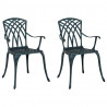 Krzesło Ogrodowe 2 pcs Zielony 53 x 51 x 88,5cm Aluminium