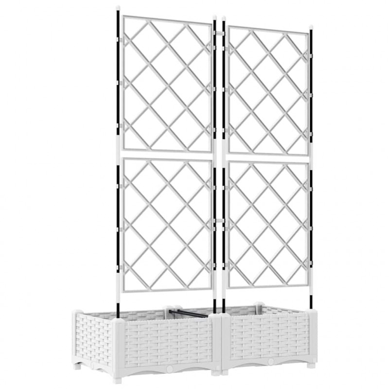 Doniczka ogrodowa 2 pcs Biały 80 x 40 x 125,5 cm