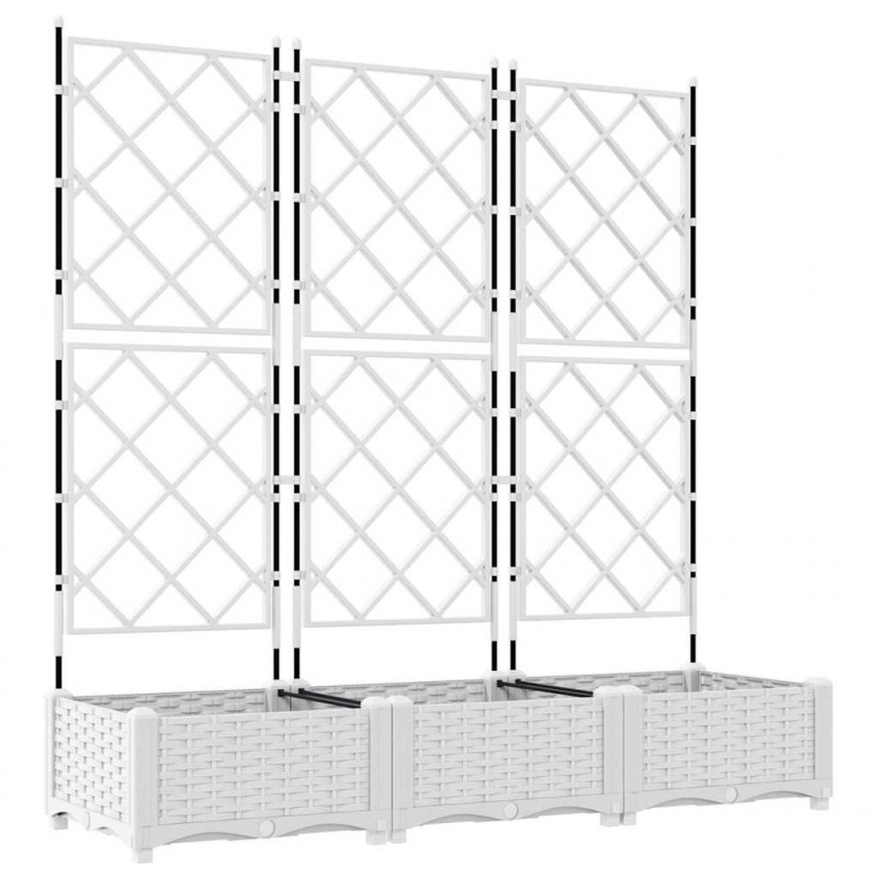 Doniczka ogrodowa 3 pcs Biały 120 x 40 x 125,5 cm