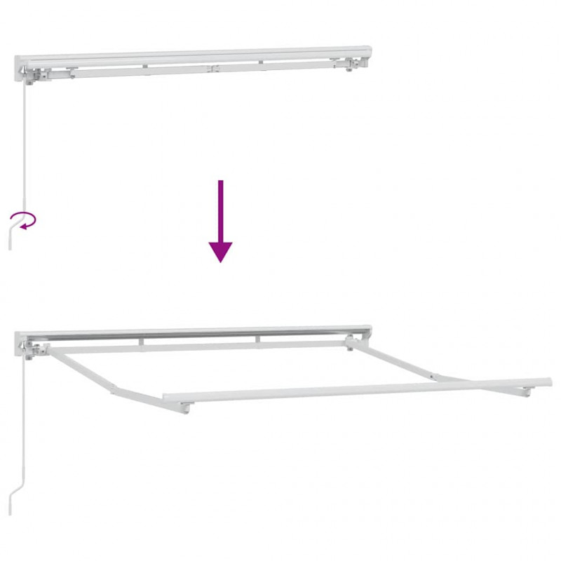 Rama markizy Z regulacją Biały 2,5 x 2 m Stal